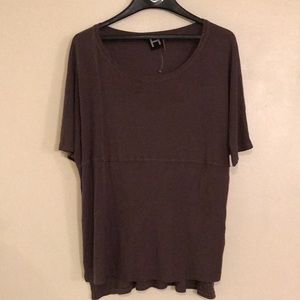 Anthropologie H Bordeaux ribbed Tee - S